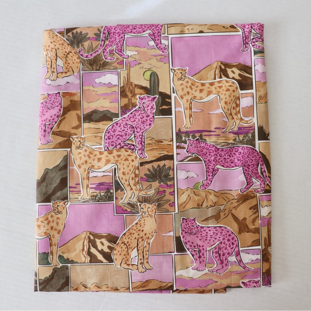 Desert cheetah print cotton poplin fabric, 2.5 yards